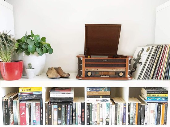 Platine vinyle - Denver - Tourne disque - Design rétro -Radio FM/AM - Radio CD Player - Bois