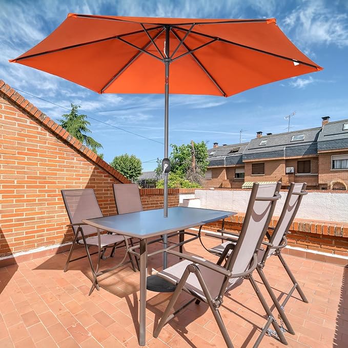 Angel Living Parasol - 300 cm - Parasol de terrasse - Taupe - Aluminium - Polyester - UV50+