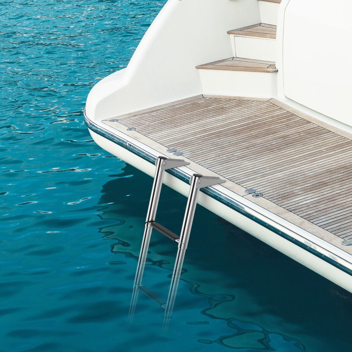 Coast Telescopic Boat Ladder 4-Stage - Anti-dérapant - Acier inoxydable - Capacité 227kg - Couleur argentée