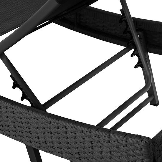 Chaise longue en osier Moana noir