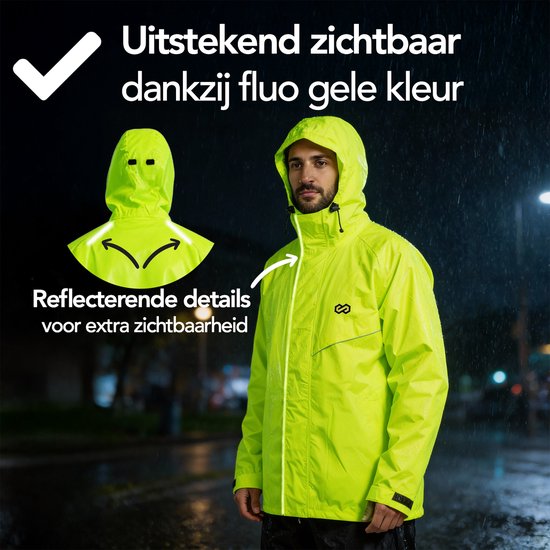 Infinity Goods Combinaison de pluie Nikki - Femmes et hommes - Taille XXXL - Imperméable et respirante - Réfléchissante - Jaune fluo