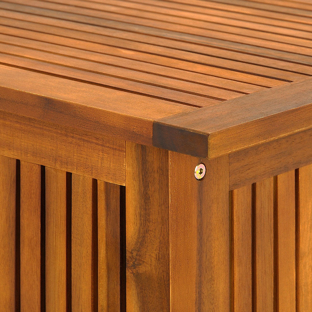 Boîte de rangement de jardin - Casaria - Bois d’acacia avec revêtement intérieur - 117 x 50 x 59 cm - Marron