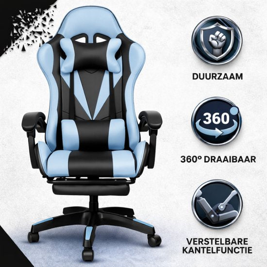 Bayt Gaming chair - Chaise gaming - Chaise gamer confort - Noir et bleu clair