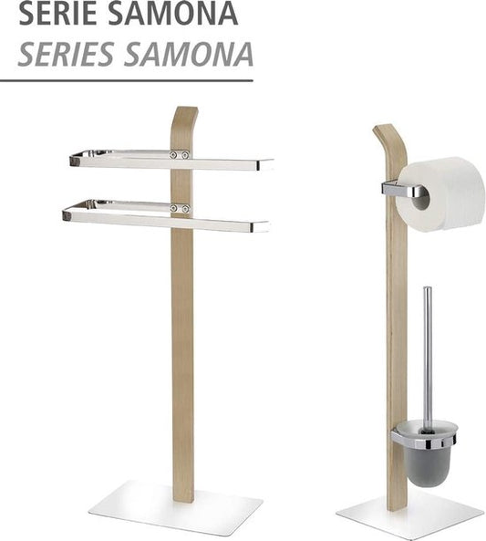 Ensemble de WC sur pied Samona Nature, porte-brosse de WC