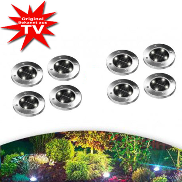 Lampes solaires LED en forme de disque (8 pièces) - Transformez la nuit en jour