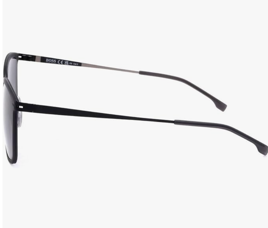 Lunettes de soleil Hugo Boss BOSS 1243/S - Gris mat et noir - 55/21/150 - Rectangulaires, acier inoxydable
