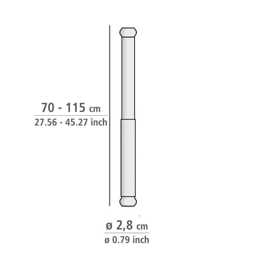 Barre de douche télescopique WENKO Luz, chrome - 70-115 cm - acier inoxydable