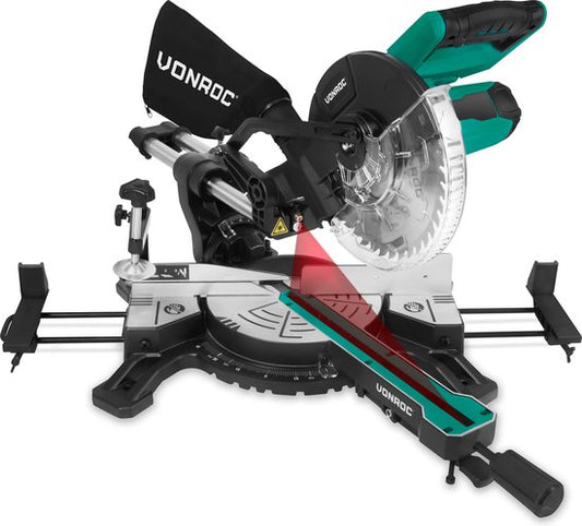 VONROC Tronçonneuse, 1500W, Ø216mm - Guide laser - Lame de scie TCT 40T incluse