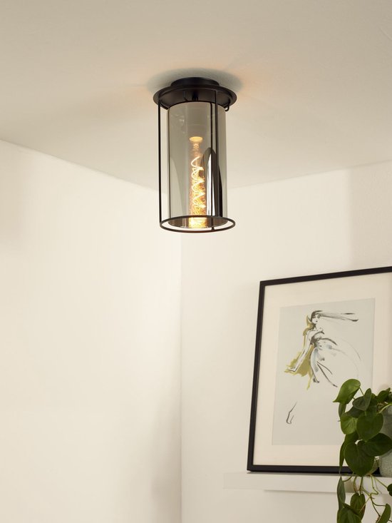 Plafonnier Lucide DOUNIA - Ø 17 cm - E27 - Noir