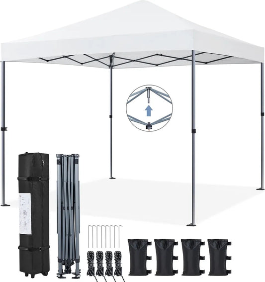 Tente de fête pliable Yaheetech 3 x 3 m - Blanche - Pavillon pop-up avec protection UV50+