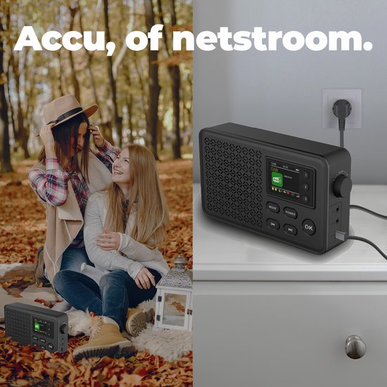 Radio - Denver DAB - Bluetooth - Radio DAB+/FM - 40 stations préréglées - Radio-réveil - DAB57B