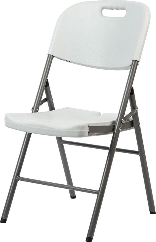 BRASQ Chaise pliante blanche - Chaise pliante - Chaise pliante 45x50x88 cm - PVC - Chaise de salle à manger