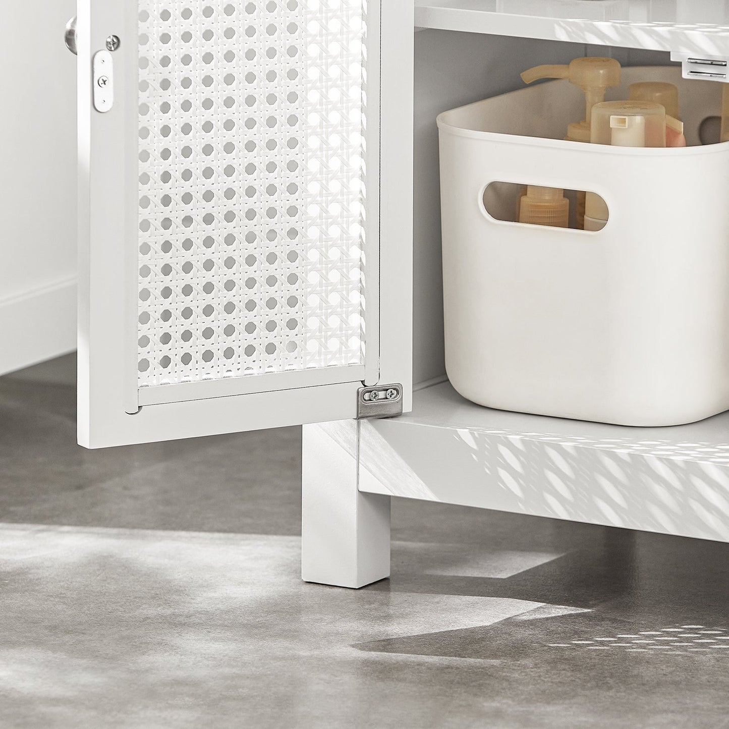 Meuble sous-lavabo SoBuy - Portes aspect treillis - 50 x 60 x 33 cm - Blanc