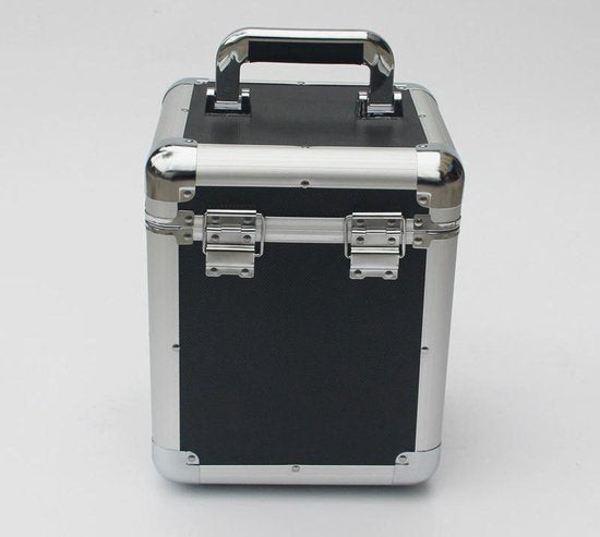 Boîtier pour disques vinyles 7 pouces pour le stockage de 70 à 100 disques vinyles noir aluminium verrouillable