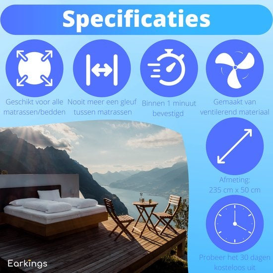 Coins de matelas Lovebridge - Les coins de matelas éliminent la couture entre deux lits - Coins de matelas Lovebridge - Coins de lit EarKings