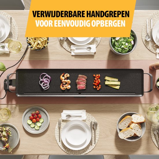 Tristar Griddle - BP-2670 - 1800W - Gourmet, Plaque de gril XXL 100x23cm - 10-12 personnes