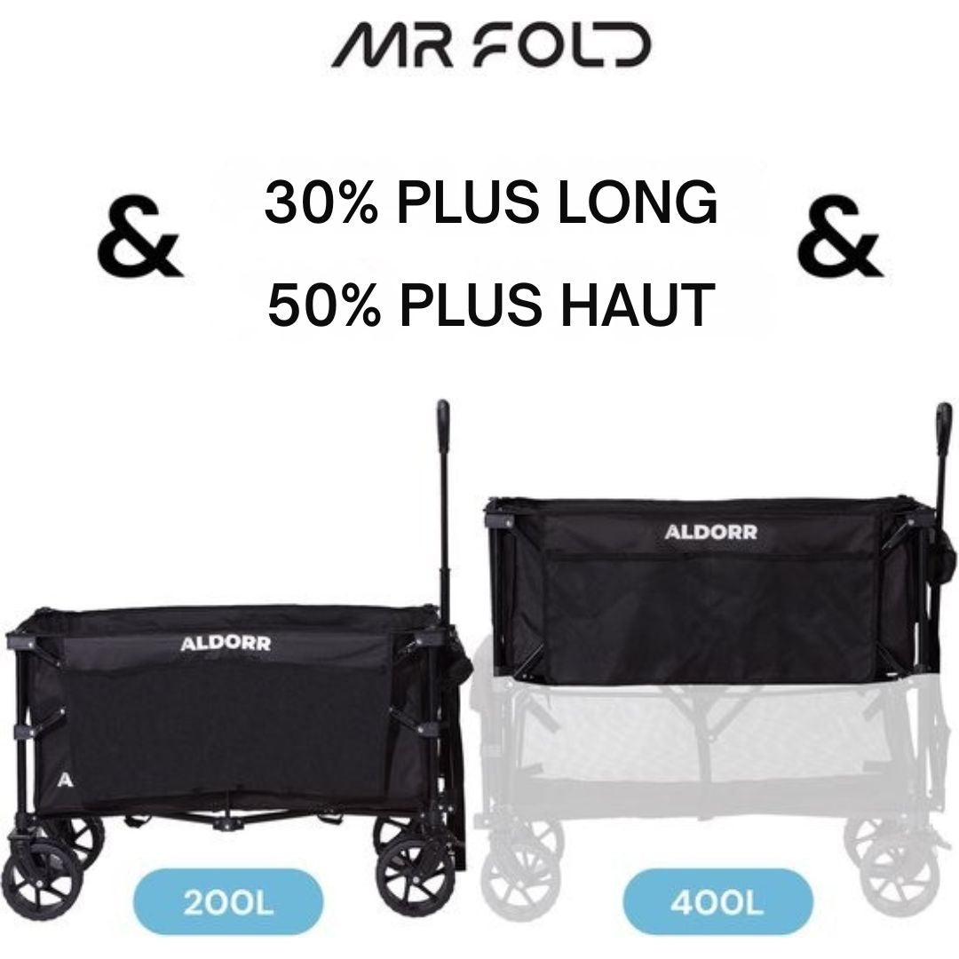 Chariot - Mr. Fold XXL - pliable - 400L - 300KG - roues tout-terrain - noir