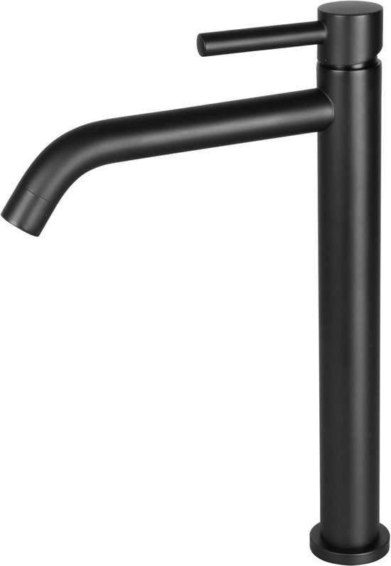 Robinet de lavabo Differnz Haut – Courbé – Mitigeur eau froide et chaude – Noir mat