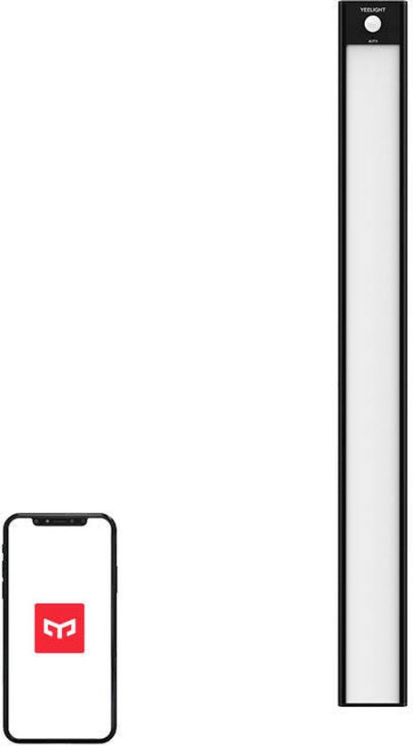 Éclairage d'armoire Yeelight avec détecteur de mouvement - 90 lumens - Noir - 40 cm - rechargeable