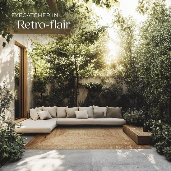 tectake® Tapis tissé à la main - Style Boho - Jute, tissage plat - Peu d'entretien - 290x200cm - Pour l'intérieur - Tapis vintage