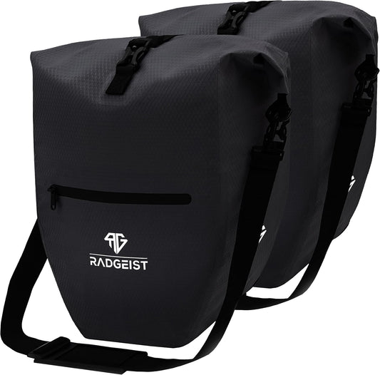 RADGEIST sacoche pour porte-bagages - 2X sacoche pour porte-bagages - sac à bagages étanche et sac à bandoulière - sacoche pour porte-bagages avec réflecteurs