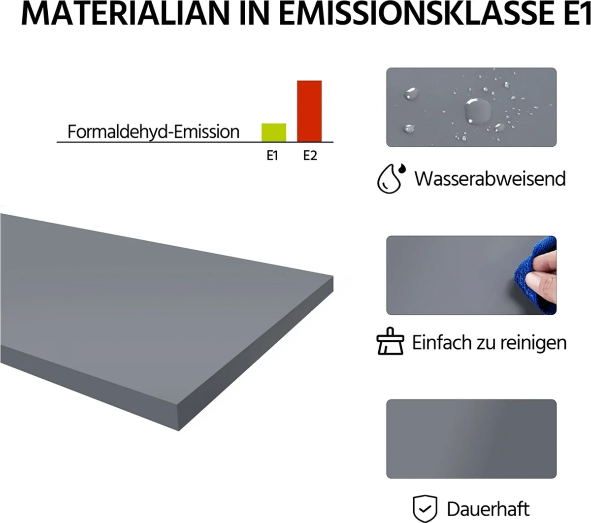 Yaheetech : armoire de salle de bains et meuble de rangement peu encombrant avec 2 tiroirs amovibles, hauteur 89 cm – gris foncé – MDF
