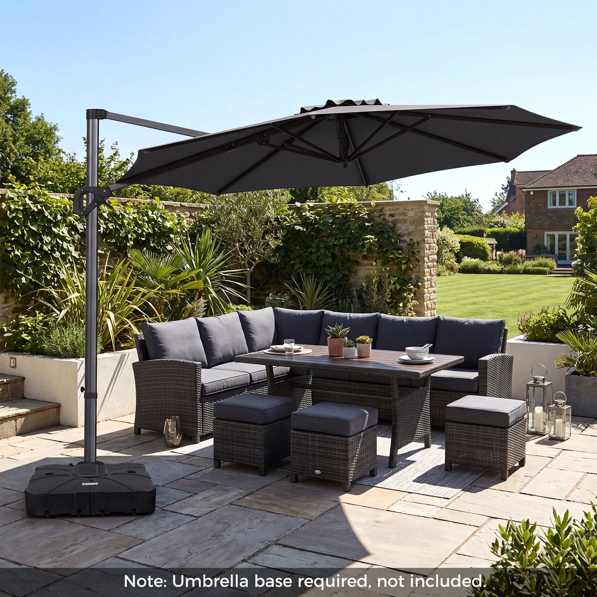 Parasol Coast avec pédale - pivotant à 360° - inclinable sur 6 positions - gris, Ø 300 cm