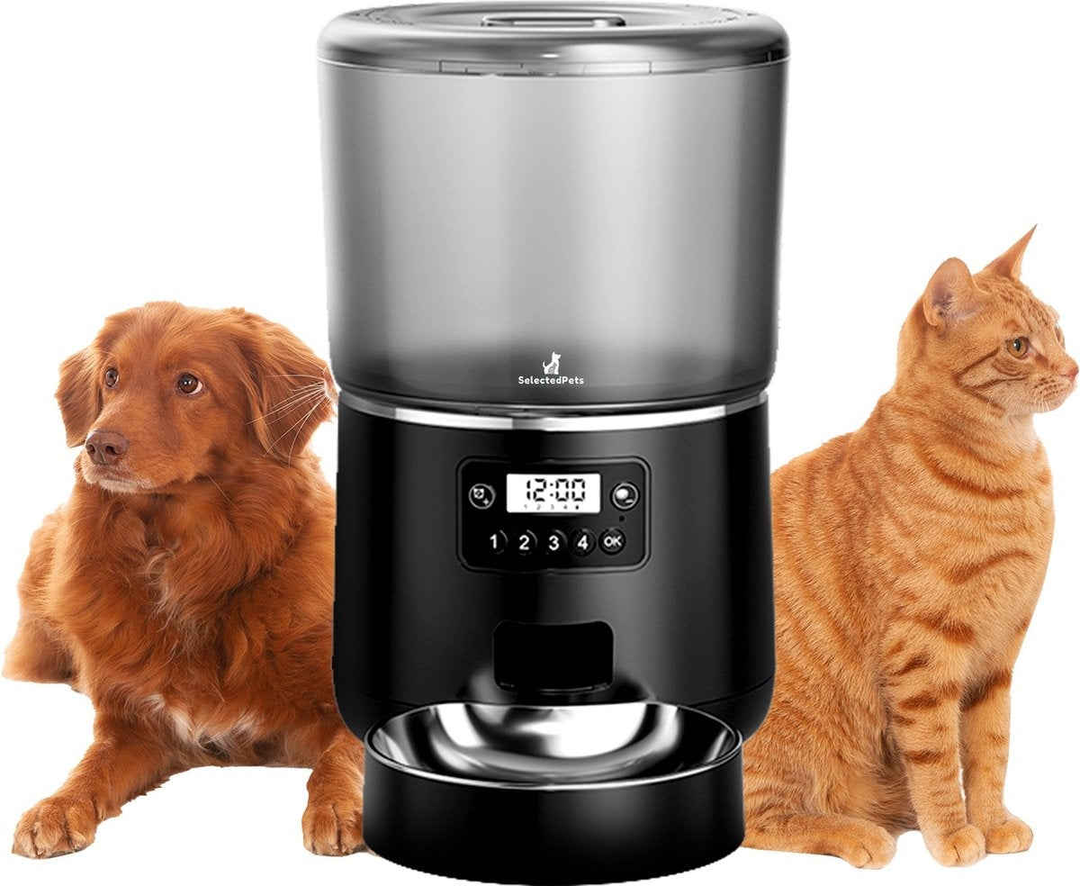 Mangeoire automatique pour chat et chien 4L - Mangeoire pour chat - Noir - Manuel hollandais inclus