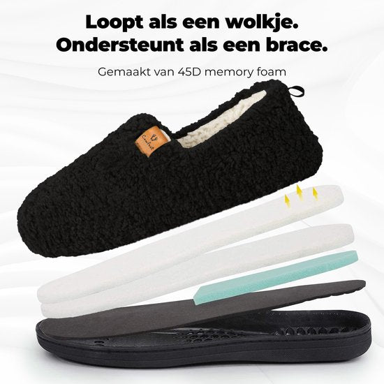 Chaussons Dames - Chaussons - Taille 42/43 - Noir - Antidérapant - Comfeet