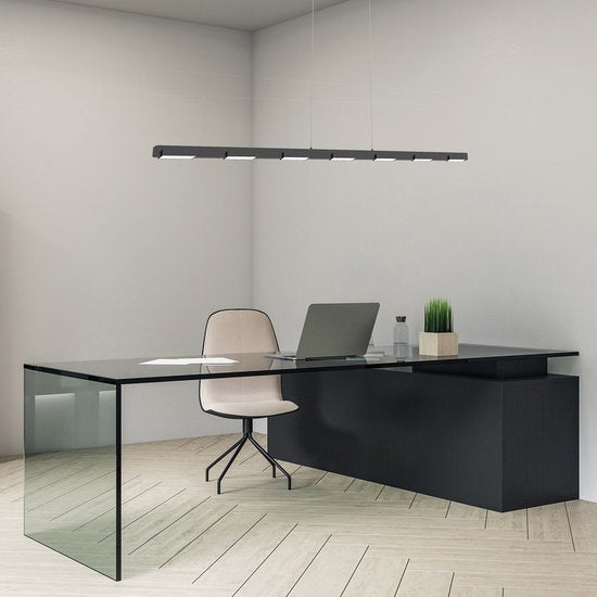 Suspension Bloc 3297ZW noire avec système de levage à câble réglable en hauteur, verre et métal - Steinhauer