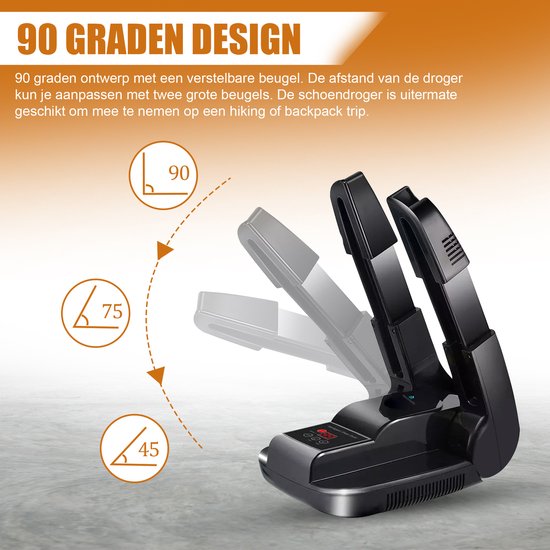 TibaGoods Premium Shoe Dryer & Shoe Freshener - Fonction ozone - Shoe Dryer Fresh - Fonction séchage - Comprend 10 destructeurs d'odeurs - Chaussure - Noir