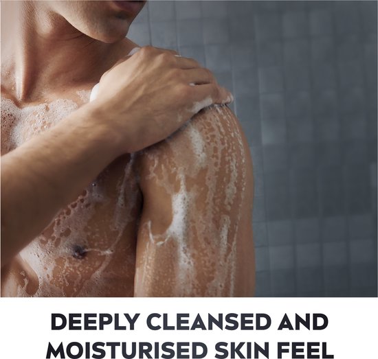 NIVEA MEN Active Clean Shower Gel - Gel douche 3-en-1 avec charbon naturellement actif - Shampooing - Prepack - 6 x 500 ml