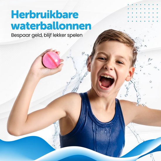 TTD® Ballons d'eau réutilisables à fermeture automatique - 6 pièces - 16 aimants - Silicone souple - Respectueux de l'environnement - Pour enfants et adultes