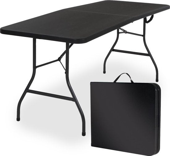 Table pliante - Goliving - Table de camping - Table d'extérieur / intérieur - Résiste aux intempéries - 180 x 70 x 74 cm - Noir