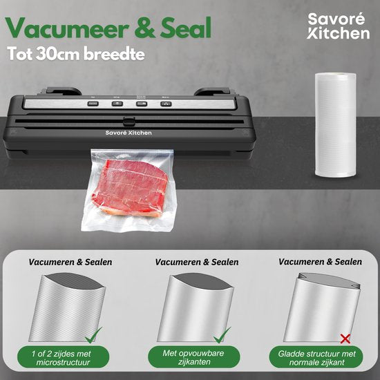 Savoré Kitchen ProSeal Vacuum Sealer with Slicer and Roller Holder - Machines sous vide - Foodsaver - Seal Device - Vacuum Sealer - Vacuum Machine