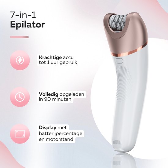 Beeperfect® Épilateur 7 en 1 pour femmes - Rasoir féminin - Tondeuse bikini - Rechargeable - Étanche - 7 accessoires