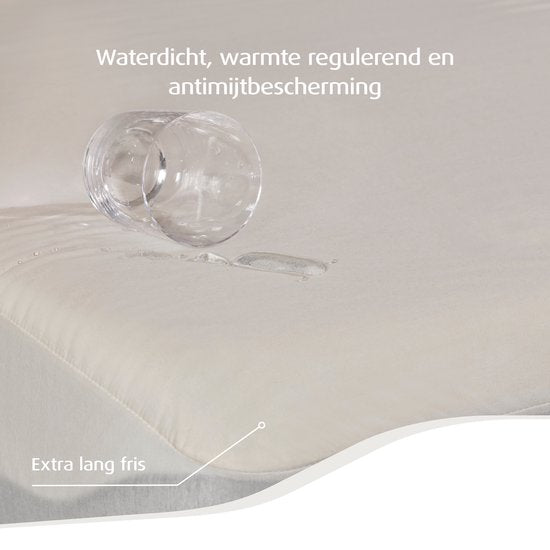 Home by TEMPUR® Protège-matelas - Nature - 140 x 210 x 25 cm - Coton biologique - Imperméable - Régulation thermique - Protection anti-acariens