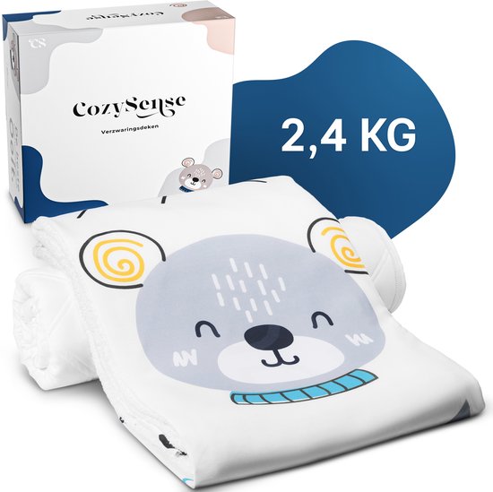 Couverture lestée CozySense® Enfant 2,4 kg - Couverture lestée - Couverture lestée avec répartition de la pression GLASS-Flow® - Housse lavable - Hypoallergénique - Pour garçons