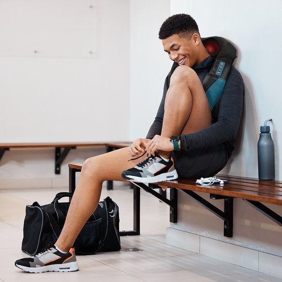 Coussin de massage shiatsu Auronic - Appareil de massage électrique pour la nuque - Appareils de massage - Appareil de massage pour la nuque et les épaules - Infrarouge - Noir/Bleu