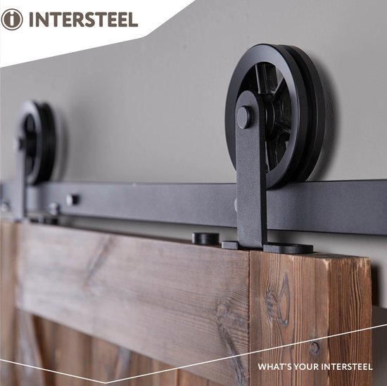 Système de porte coulissante Intersteel Wheel Top noir mat