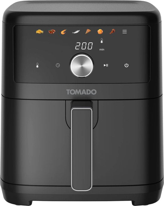 Tomado TAF6001B - XXL Airfryer - 6 litres - Friteuse à air chaud - 1000 gr de frites - Affichage digital - Noir