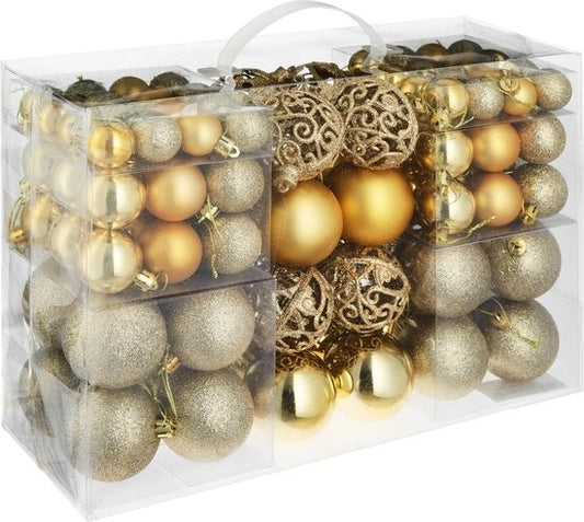 tectake - Lot de 100 boules dorées - 403323