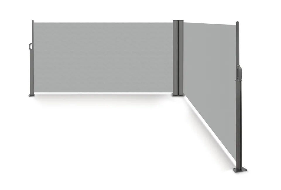 Brise-vent double en aluminium Hortensus 6 m x 1,8 m - Gris