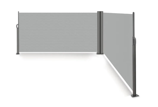 Brise-vent double en aluminium Hortensus 6 m x 1,8 m - Gris