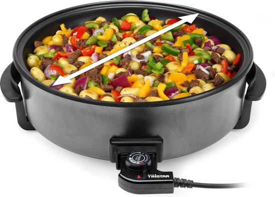 Poêle électrique Tristar 1 500 W - PZ-9145 - Ø 40 cm avec couvercle - Température maximale 250 °C