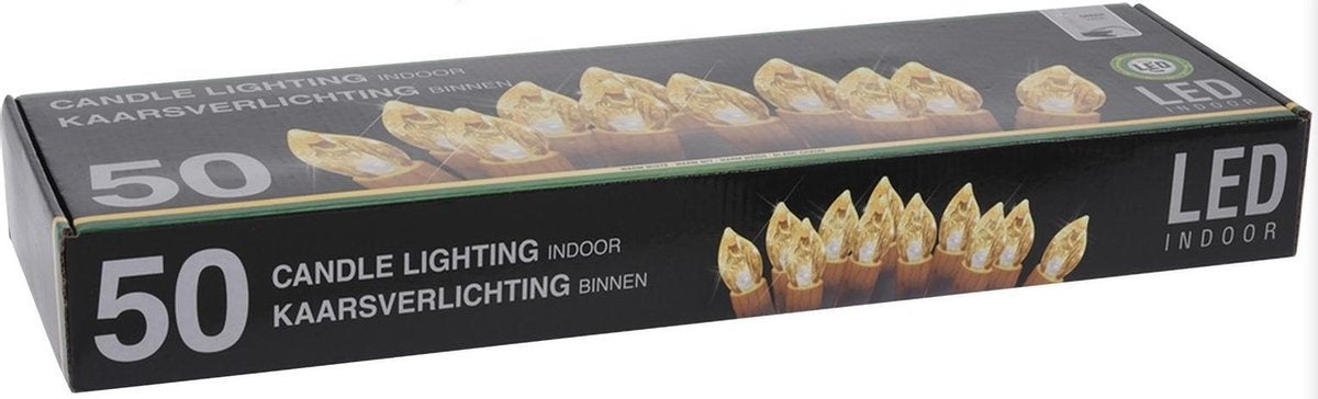 Guirlande de bougies - 50 Led - 12,2 mètres - Crème