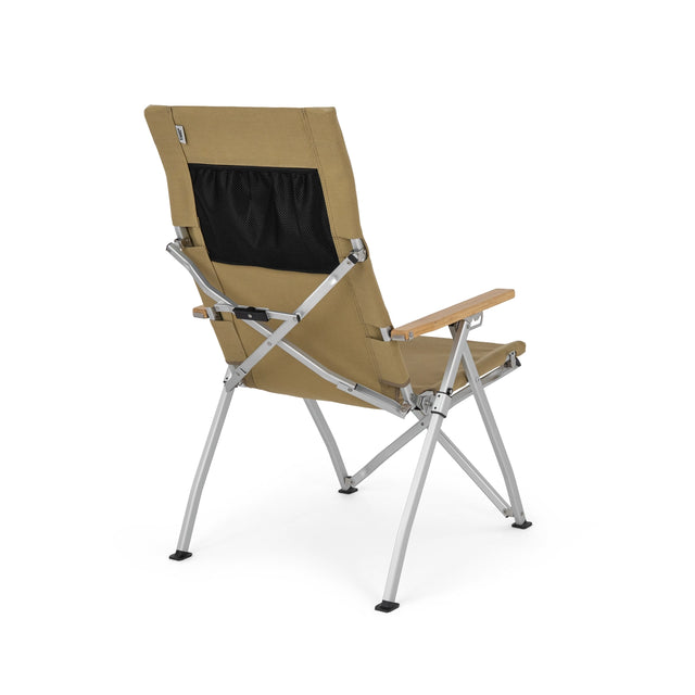 Chaise de camping pliable AMA Relax - Dossier réglable sur 4 positions - Aluminium et bambou - 53 x 62 x 100 cm - Jusqu'à 130 kg