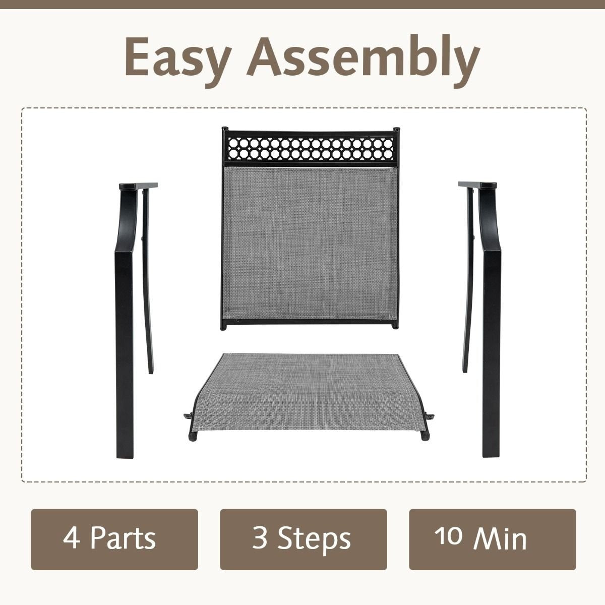 Chaises de jardin Coast - Lot de 2 - Noir - 66x61x90cm