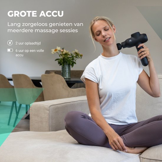 Massagerr® Massage Gun PRO - Appareil de massage professionnel - Support et étui inclus - Pistolet de massage - Batterie puissante pour une longue durée de vie - Massage sportif et relaxant - Appareils de massage - Pistolet de massage - Appareils de massa