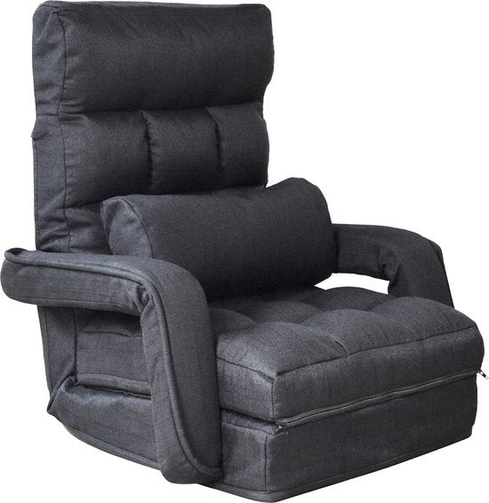 VDD Gaming - Chaise longue - Se plie en un fauteuil inclinable - Noir -71x51x50cm